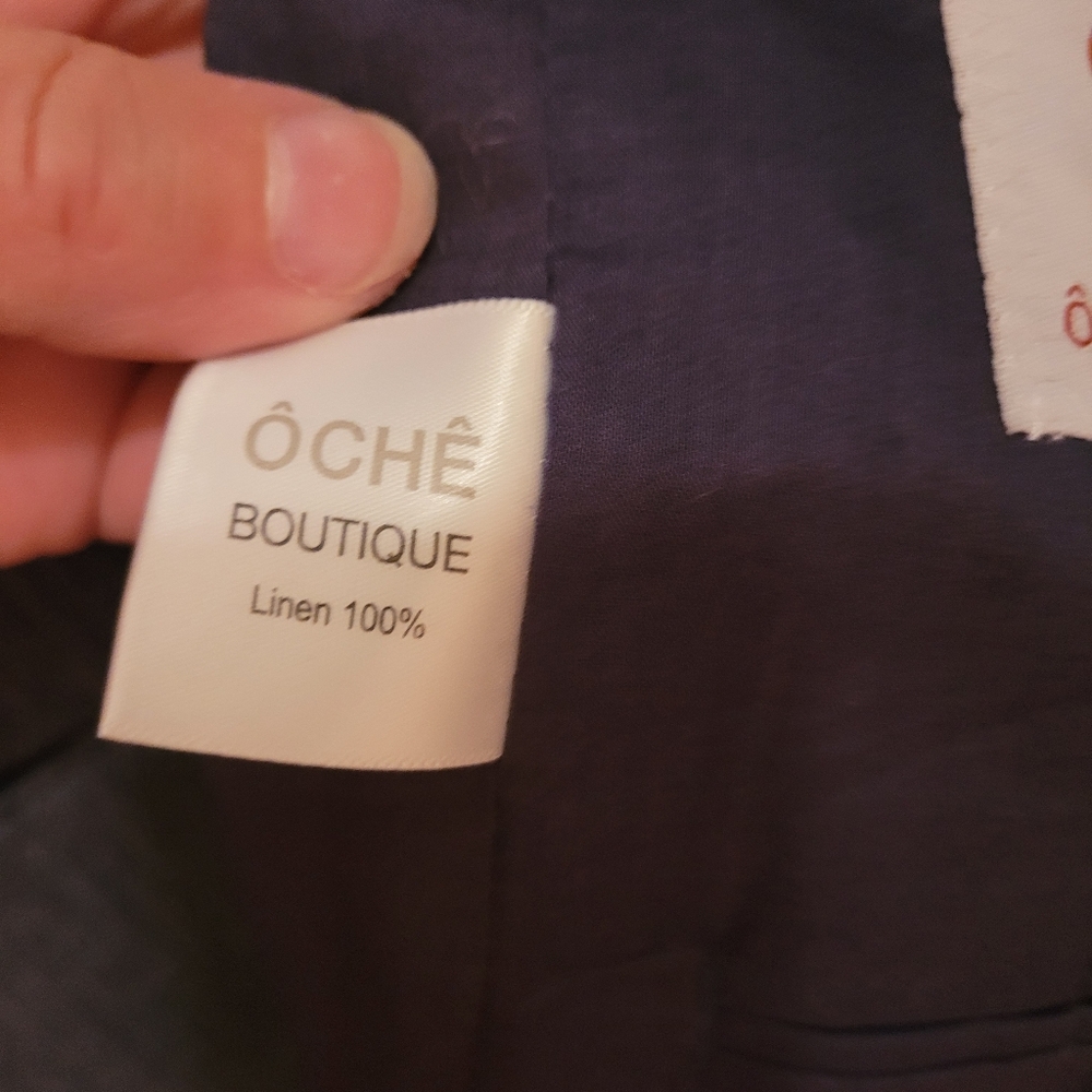 Oche Boutique Men's 40R Blue 100% Linen Tailor Hand Made Lined Blazer - Picture 9 of 16
